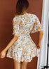 Vestido mini sexy de manga corta con escote en V profundo estilo bohemio Harper
